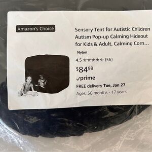 Sensory Pop Up Tent for Children & Young Adults Calming Hideout Travel Nylon